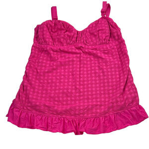 Torrid Beautiful Textured Swim Top with Ruffle Hem